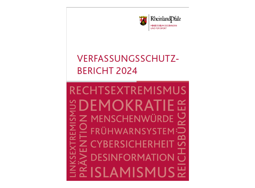 Titelbild des rheinland-pfälzischen Verfassungsschutzberichtes 2024