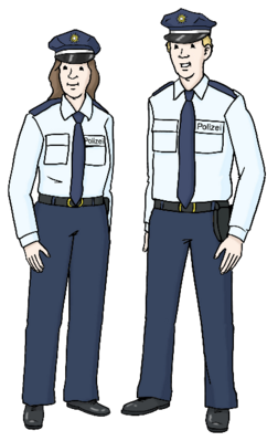 Ein Polizist und eine Polizistin