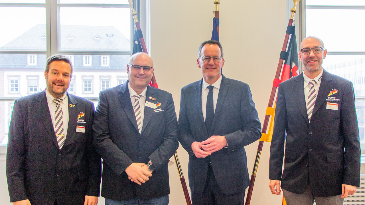 Vizepräsident Erik Müller, Präsident Andreas Back, Innenminister Michael Ebling, Vizepräsident Christoph Reh.