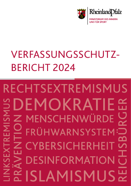 Vorderseite des Verfassungsschutzberichtes 2024 des Landes Rheinland-Pfalz