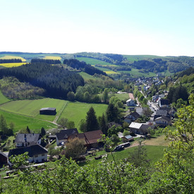 Blick über den Ort Heimweiler südlich der Nahe