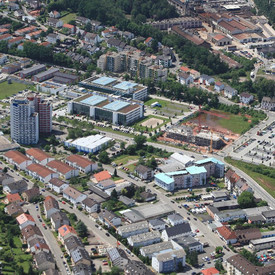 Blick auf den Technologie Park nach einem Campus-Konzept in Kaiserslautern - eines der bedeutendsten Konversionsprojekte in Rheinland-Pfalz