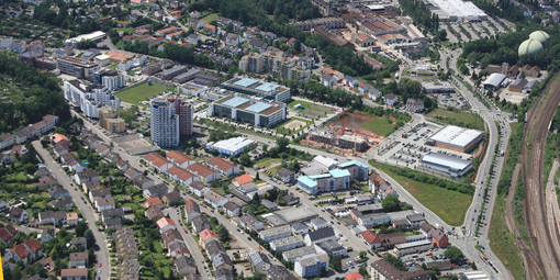 Blick auf den Technologie Park nach einem Campus-Konzept in Kaiserslautern - eines der bedeutendsten Konversionsprojekte in Rheinland-Pfalz